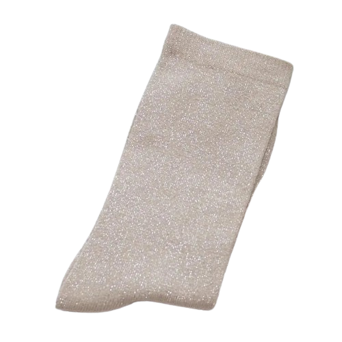 Chaussette paillette beige