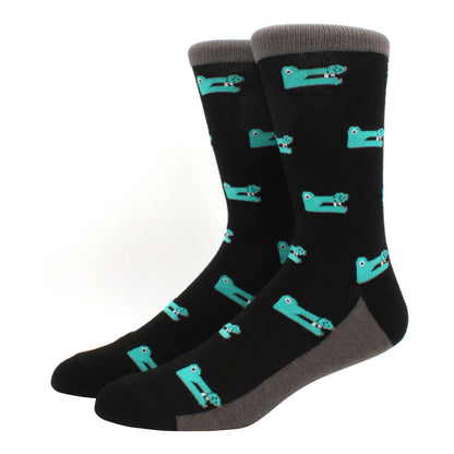 chaussette-crocodile-bleu-originale