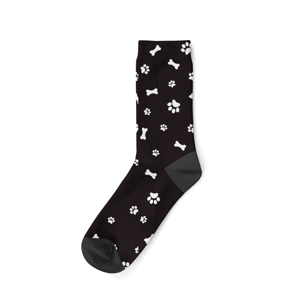 chaussette-motif-chien-noir