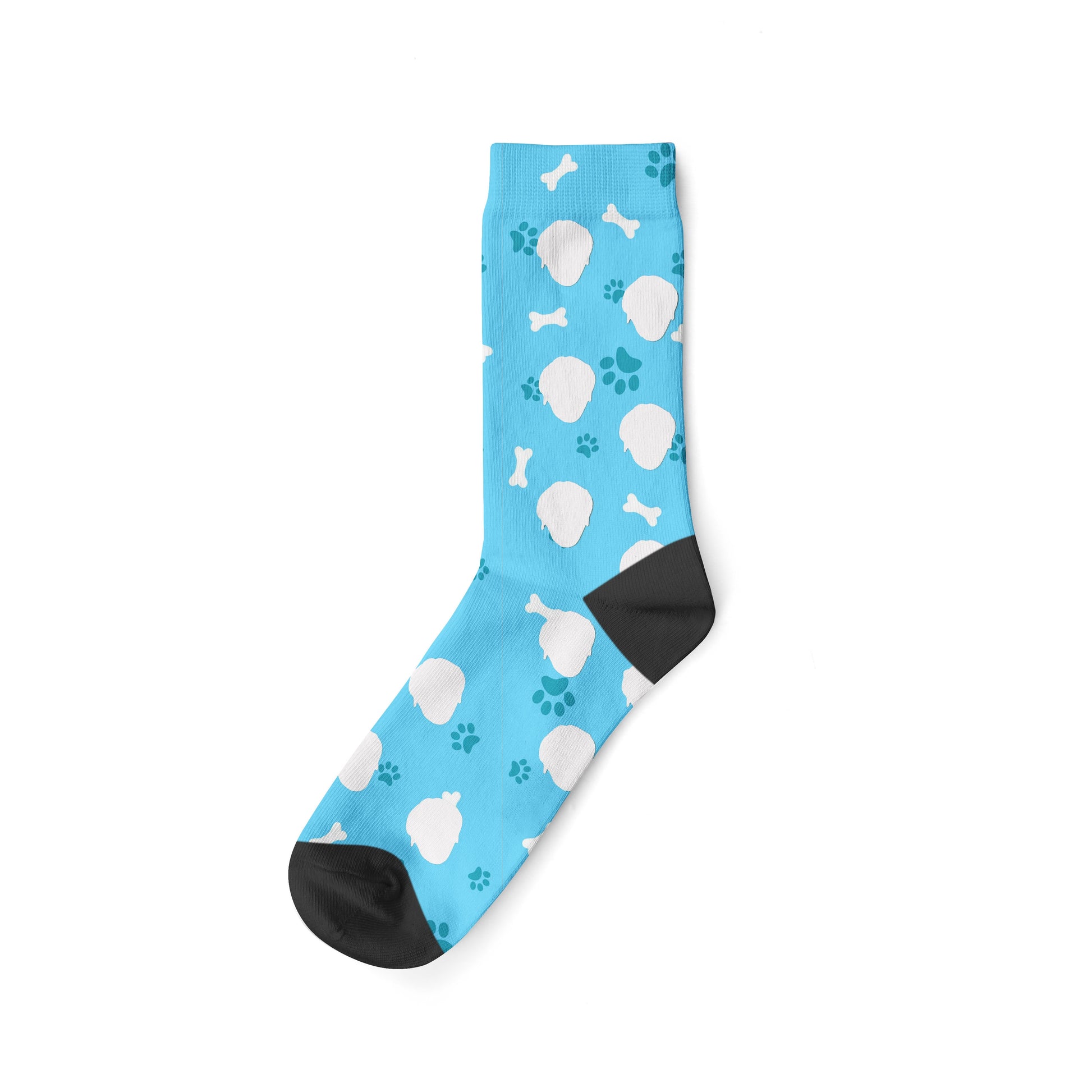 chaussette-motif-chien-bleu