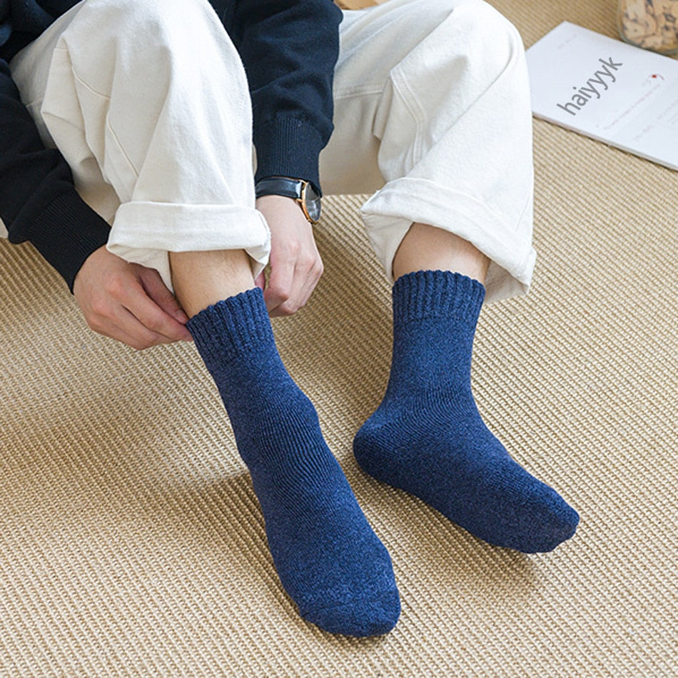 chaussette-hiver-homme-laine-gris-fonce