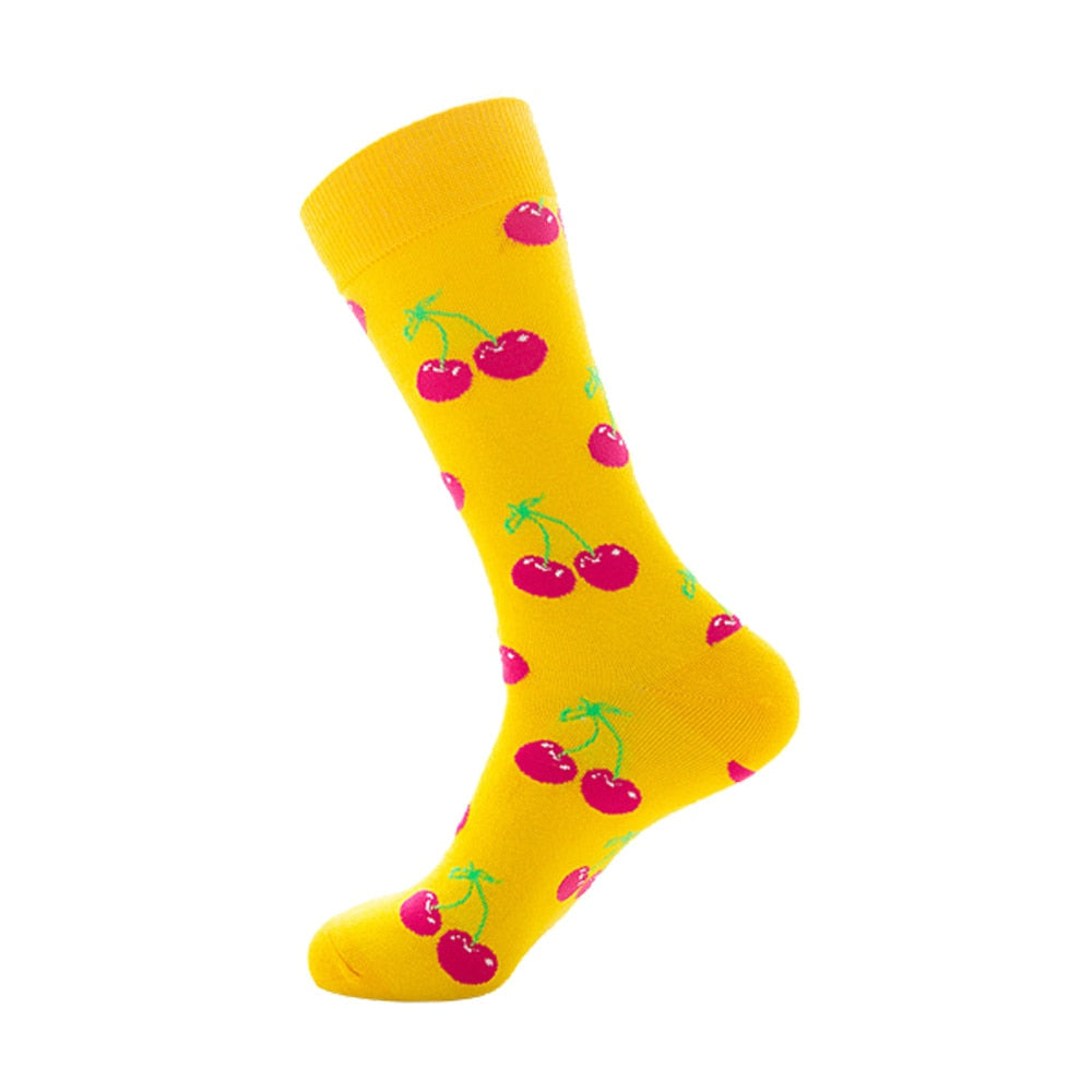 chaussette-fruit-motif-cerise