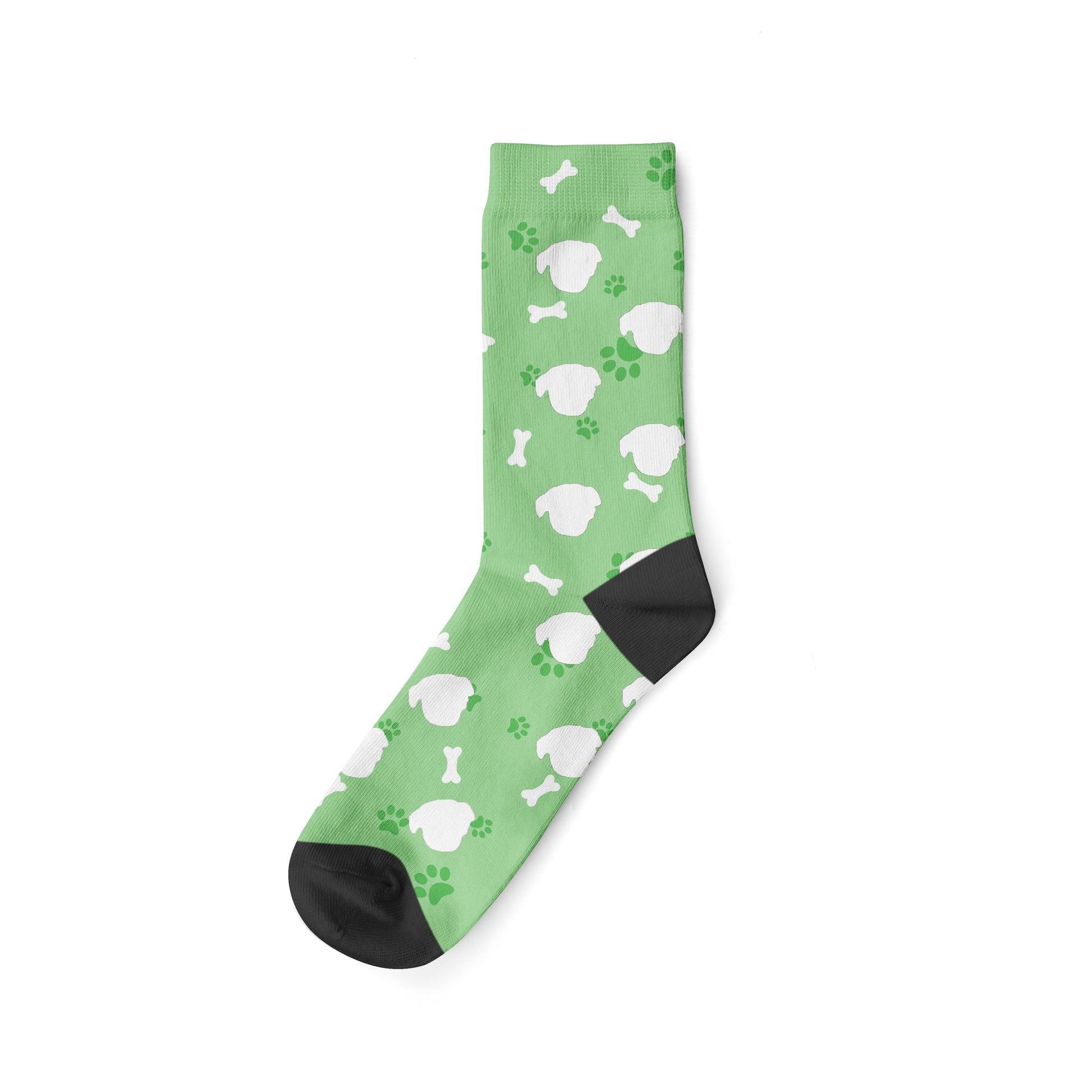 chaussette-motif-chien-vert