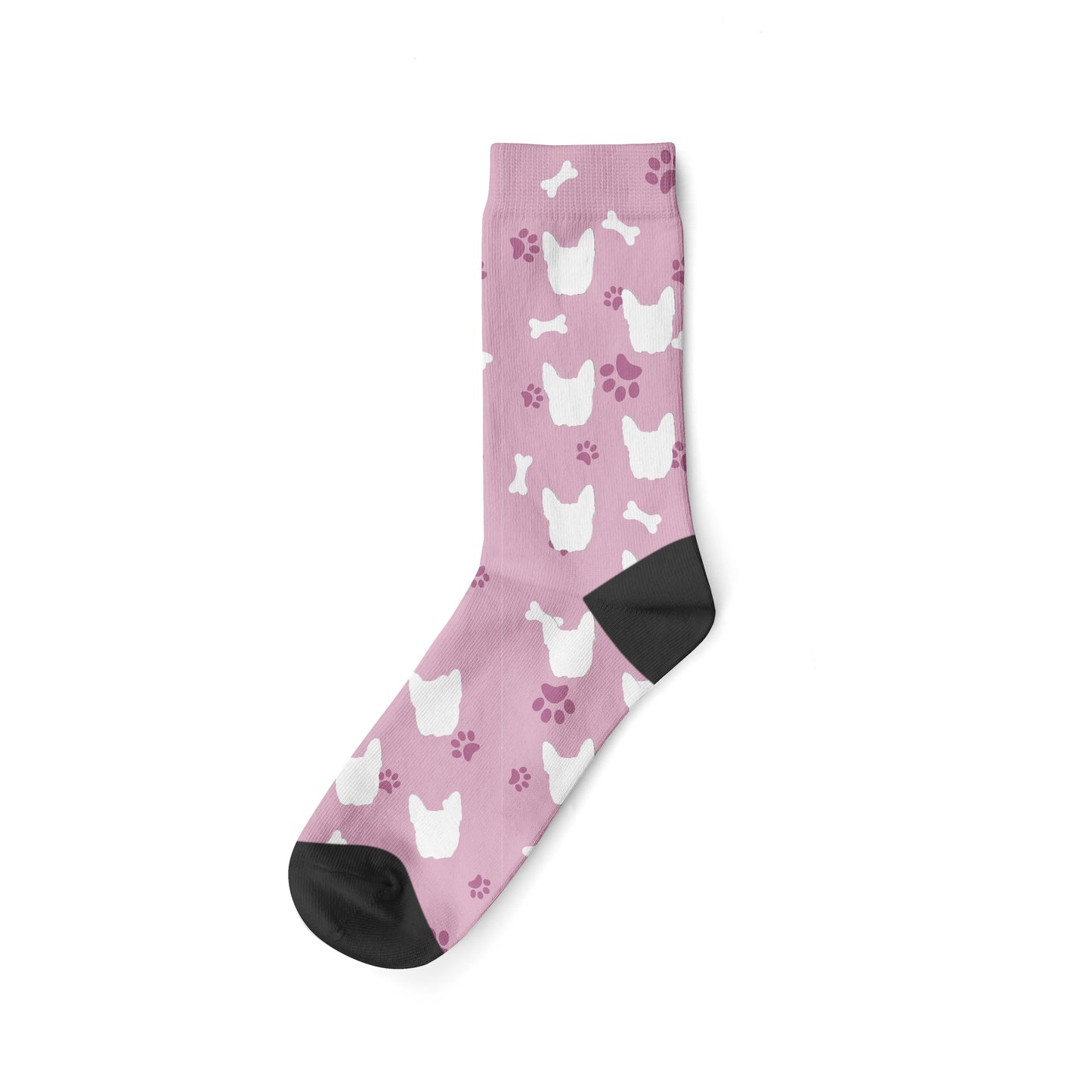 chaussette-motif-chien-rose